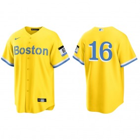 Jarren Duran Boston Red Sox Nike Gold Light Blue City Connect Replica Jersey