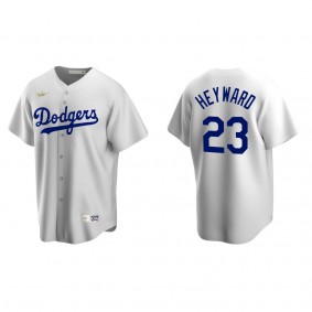 Jason Heyward Men's Brooklyn Dodgers Nike White Home Cooperstown Collection Jersey
