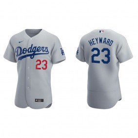 Jason Heyward Men's Los Angeles Dodgers Nike Gray Alternate Authentic Jersey