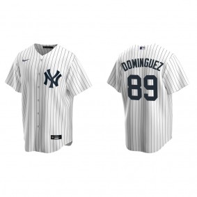 Men's Jasson Dominguez New York Yankees White Replica Home Jersey