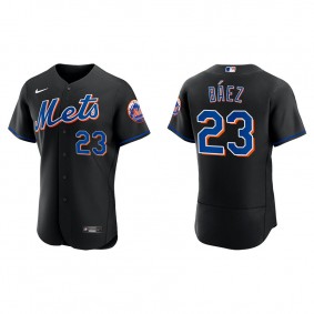 Javier Baez Men's New York Mets Nike Black Alternate Authentic Jersey