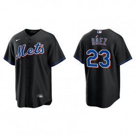 Javier Baez Men's New York Mets Nike Black Alternate Replica Jersey