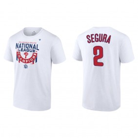 Jean Segura Philadelphia Phillies White 2022 National League Champions Locker Room T-Shirt