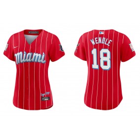 Women's Miami Marlins Joe Wendle Red City Connect Replica Jersey