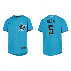 Jon Berti Youth Miami Marlins Blue Replica Jersey