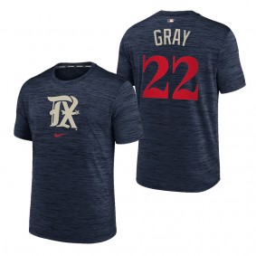 Jon Gray Texas Rangers Navy 2023 City Connect Velocity Practice Performance T-Shirt