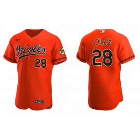 Men's Baltimore Orioles Jordan Lyles Orange Authentic Alternate Jersey