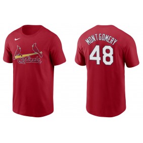 Men's St. Louis Cardinals Jordan Montgomery Red Name & Number T-Shirt