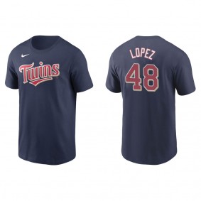 Twins Jorge Lopez Navy Name & Number T-Shirt