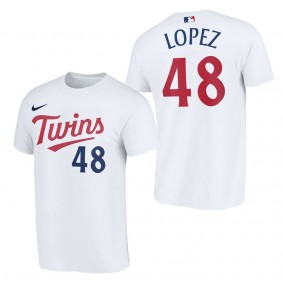 Jorge Lopez Minnesota Twins White 2023 Wordmark T-Shirt