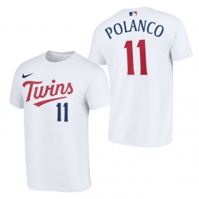Jorge Polanco Minnesota Twins White 2023 Wordmark T-Shirt