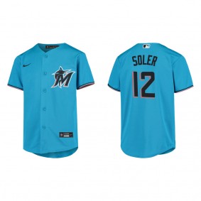 Jorge Soler Youth Miami Marlins Blue Replica Jersey