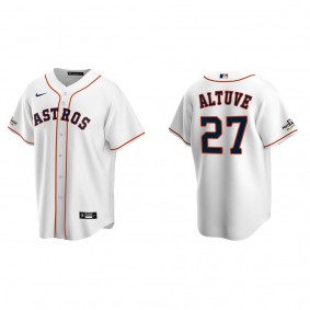 Jose Altuve Houston Astros White 2022 Postseason Home Replica Jersey