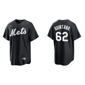 Jose Quintana New York Mets Nike Black White Replica Jersey
