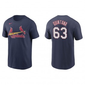Men's St. Louis Cardinals Jose Quintana Navy Name & Number T-Shirt