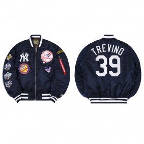 Men's New York Yankees Jose Trevino Navy Alpha Industries Jacket