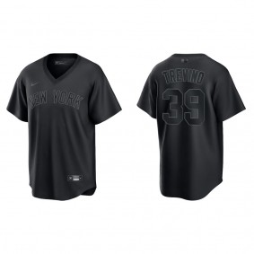 Jose Trevino New York Yankees Black Pitch Black Fashion Replica Jersey