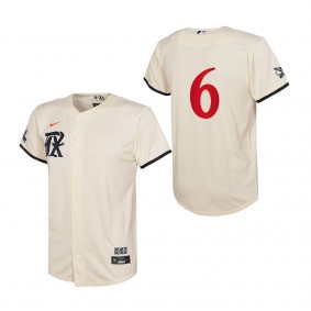 Josh Jung Youth Texas Rangers Cream 2023 City Connect Replica Jersey