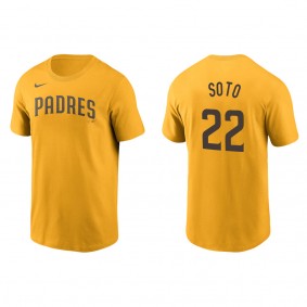 Men's San Diego Padres Juan Soto Gold Name & Number T-Shirt