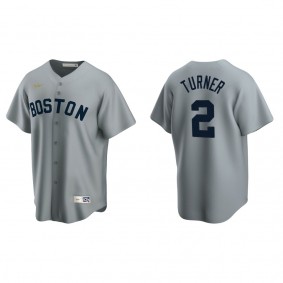Justin Turner Men's Boston Red Sox Nike Gray Road Cooperstown Collection Jersey