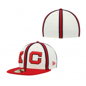 Men's Kansas City Monarchs Cream Red Cooperstown Collection Turn Back The Clock 59FIFTY Fitted Hat