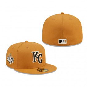 Kansas City Royals New Era 2015 World Series Chrome Undervisor 59FIFTY Fitted Hat Tan