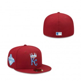 Kansas City Royals Cardinal 2015 World Series Champions Air Force Blue Undervisor 59FIFTY Fitted Hat