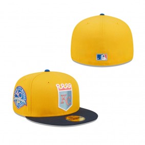 Kansas City Royals Gold Azure 40th Anniversary Undervisor 59FIFTY Fitted Hat