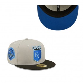Men's Kansas City Royals Gray Black 40th Anniversary Undervisor 59FIFTY Fitted Hat