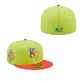 Men's Kansas City Royals Green Red 2015 World Series Cyber Highlighter 59FIFTY Fitted Hat