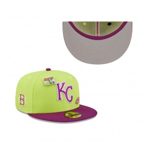 Men's Kansas City Royals New Era Green Purple MLB x Big League Chew Swingin' Sour Apple Flavor Pack 59FIFTY Fitted Hat