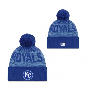 Men's Kansas City Royals Royal Authentic Collection Sport Cuffed Knit Hat with Pom