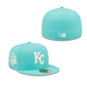 Men's Kansas City Royals Turquoise 40th Anniversary Yellow UV 59FIFTY Fitted Hat
