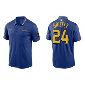 Ken Griffey Jr. Seattle Mariners Royal 2023 City Connect Knit Performance Polo