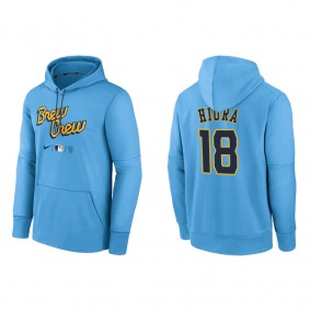 Keston Hiura Brewers City Connect Authentic Therma Pullover Hoodie