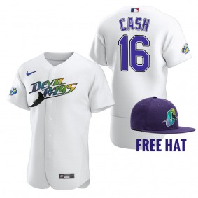 Kevin Cash Tampa Bay Rays White 25th Anniversary Alternate Authentic Jersey