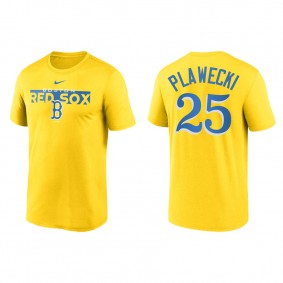 Kevin Plawecki Boston Red Sox 2022 City Connect Legend Performance T-Shirt Yellow