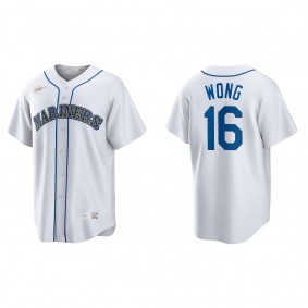Kolten Wong Men's Seattle Mariners Nike White Home Cooperstown Collection Jersey
