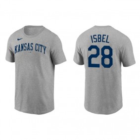 Kyle Isbel Men's Kansas City Royals Nike Gray Team Wordmark T-Shirt