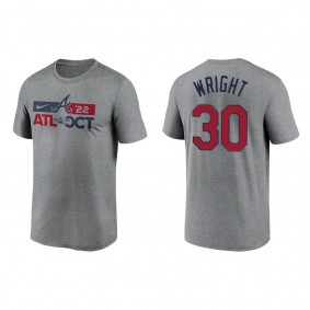 Kyle Wright Atlanta Braves Heather Charcoal 2022 Postseason T-Shirt