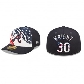 Kyle Wright Atlanta Braves Navy 2022 4th of July Stars Stripes Low Profile 59FIFTY Fitted Hat