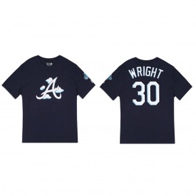 Kyle Wright Atlanta Braves Navy Clouds T-Shirt