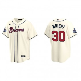 Kyle Wright Men's Atlanta Braves Cream Alternate 2021 World Series Champions Replica Jersey