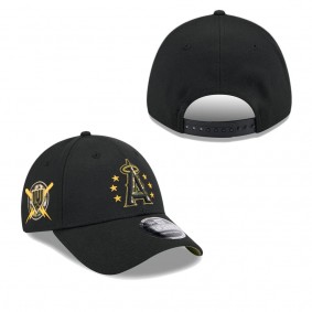 Men's Los Angeles Angels Black 2024 Armed Forces Day 9FORTY Adjustable Hat