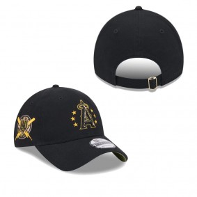 Men's Los Angeles Angels Black 2024 Armed Forces Day 9TWENTY Adjustable Hat