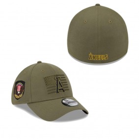 Men's Los Angeles Angels Green 2023 Armed Forces Day 39THIRTY Flex Hat