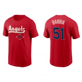 Jaime Barria Men's Angels Red 2022 City Connect T-Shirt