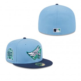 Men's Los Angeles Angels Light Blue Navy Green Undervisor 59FIFTY Fitted Hat