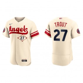 Mike Trout Men's Angels Cream 2022 City Connect Authentic Team Jersey