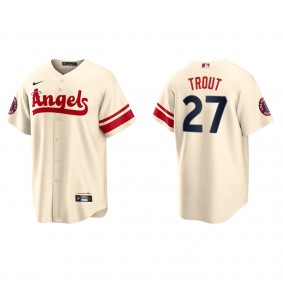 Mike Trout Men's Angels Cream 2022 City Connect Replica Player Jersey